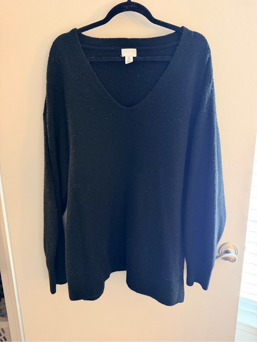 H&M Black V-Neck Lightweight Knit Sweater